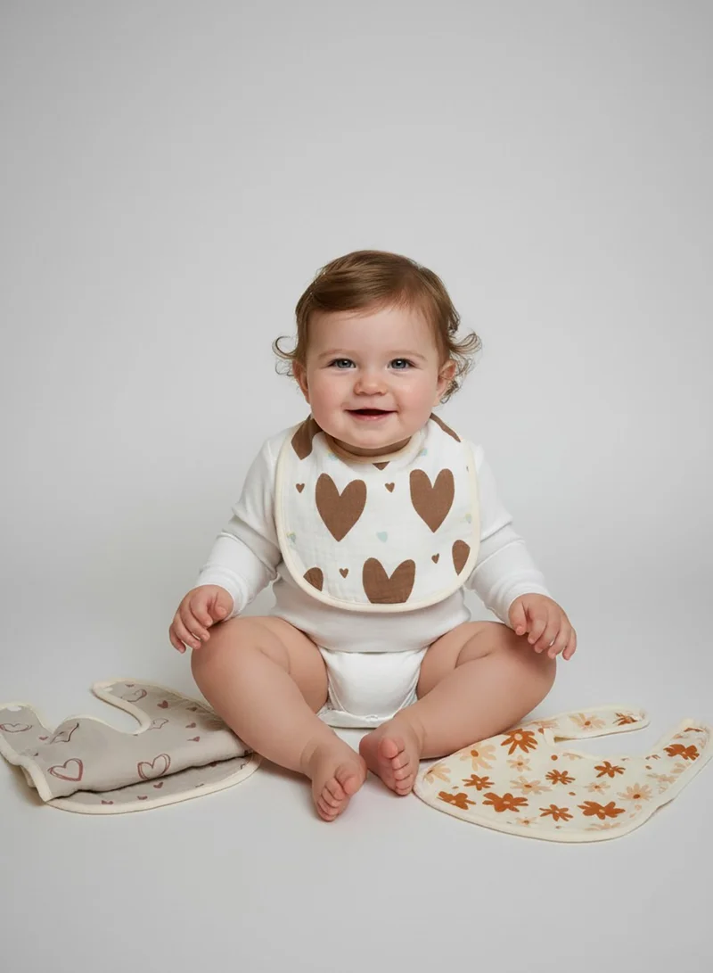 بيبي كلو Printed Cotton Baby Bibs 3 Piece Set