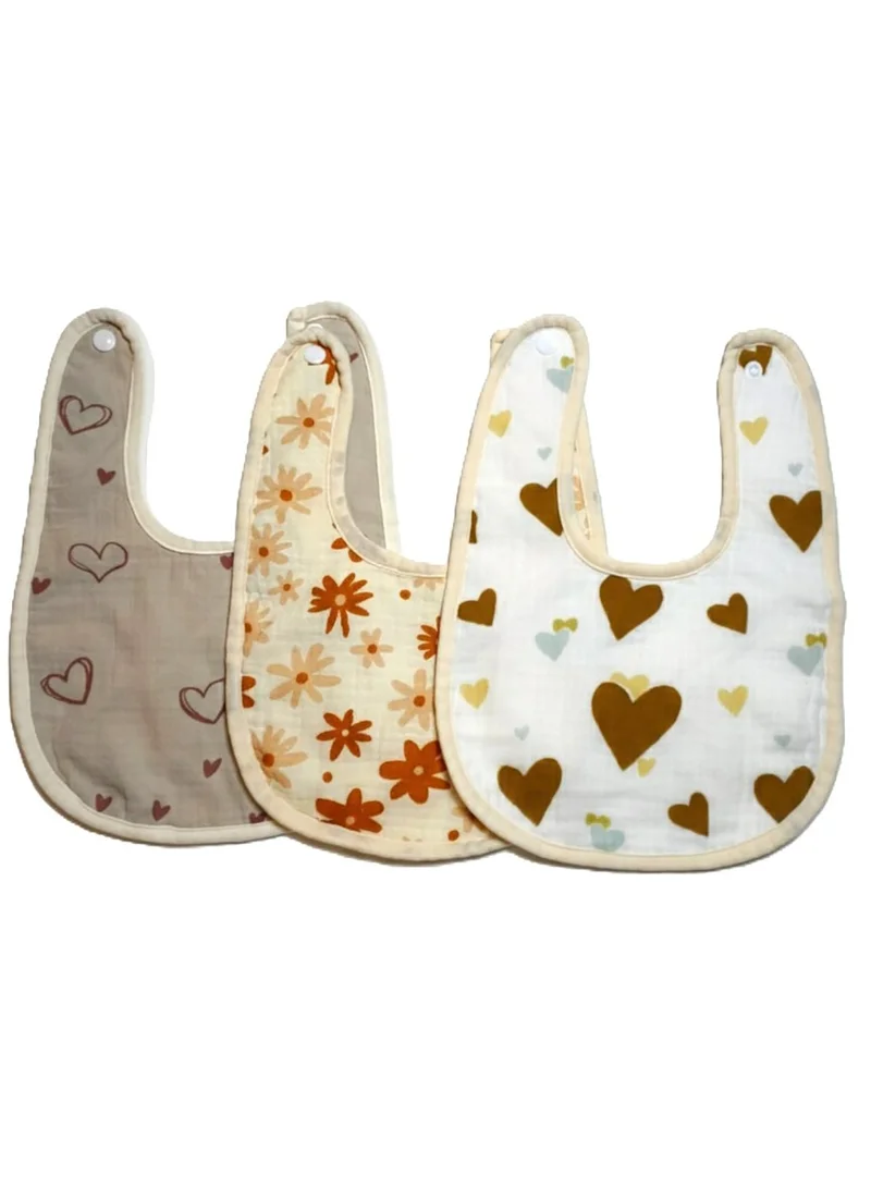 بيبي كلو Printed Cotton Baby Bibs 3 Piece Set