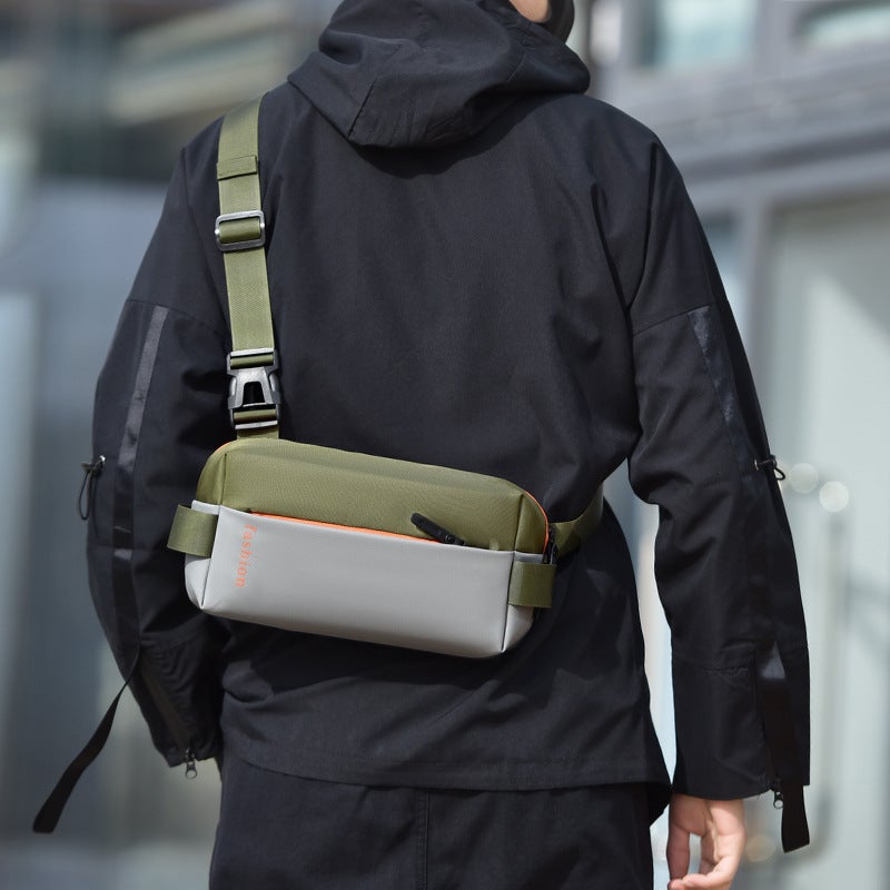 Men's Fashion Spliced Crossbody Bag for Commute & Outdoor - Image 2