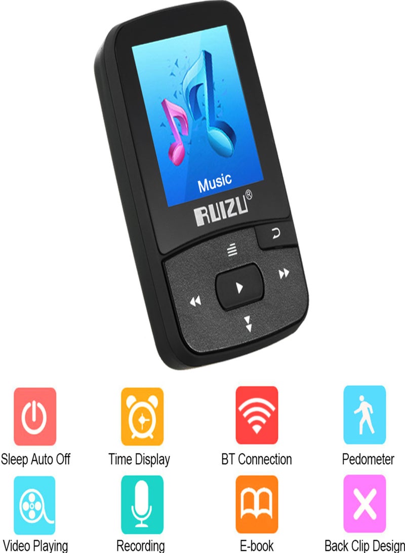 رويزو مشغل MP3 MP4 من RUIZU X50، سعة 8 جيجابايت، 1.5 بوصة، جودة صوت عالية الدقة، عداد خطوات، بطاقة TF، راديو FM، تسجيل، كتاب إلكتروني، تقويم الوقت - Image 3