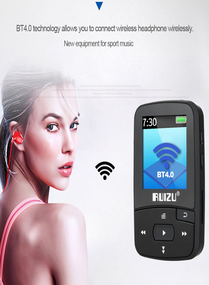 رويزو مشغل MP3 MP4 من RUIZU X50، سعة 8 جيجابايت، 1.5 بوصة، جودة صوت عالية الدقة، عداد خطوات، بطاقة TF، راديو FM، تسجيل، كتاب إلكتروني، تقويم الوقت - Image 2