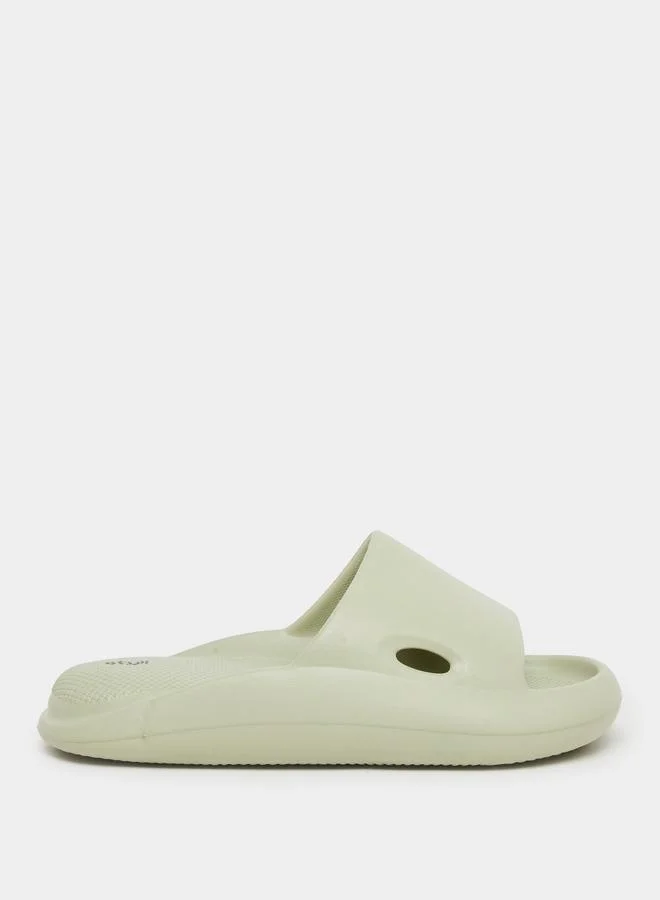 ستايلي Styli Women Green Basic Comfort Slides