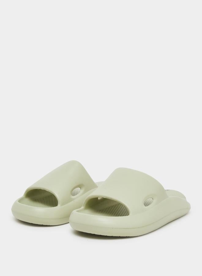 Styli Women Green Basic Comfort Slides - Image 2