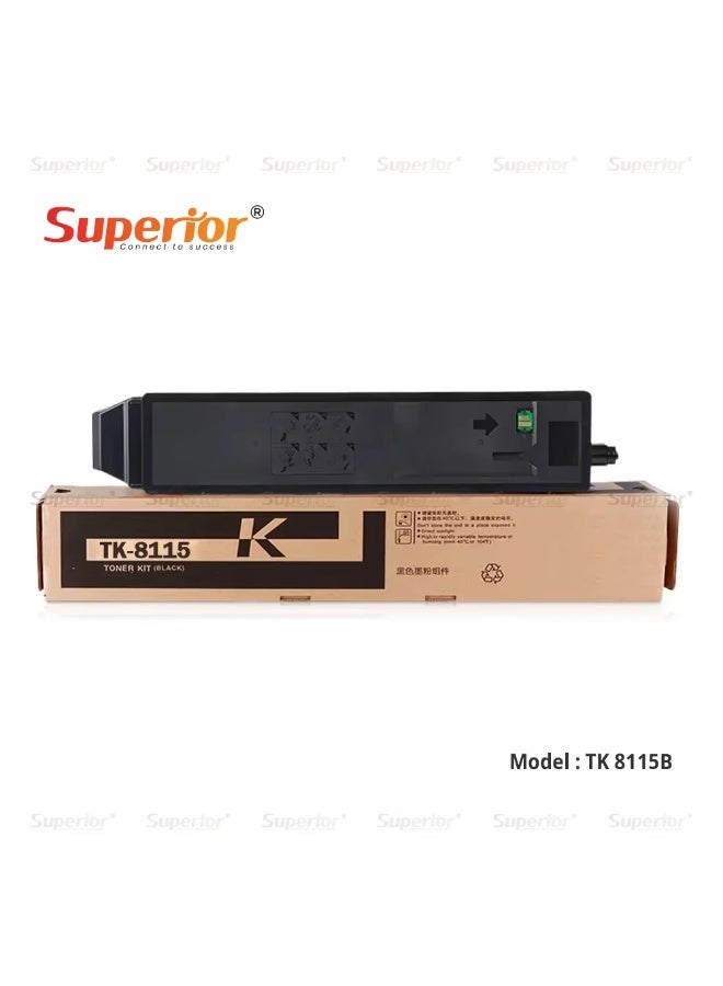 SOS Superior Superior TK-8115 Black High Yield Compatible Toner Cartridge for Kyocera ECOSYS M8130cidn / M8124cidn - Image 1
