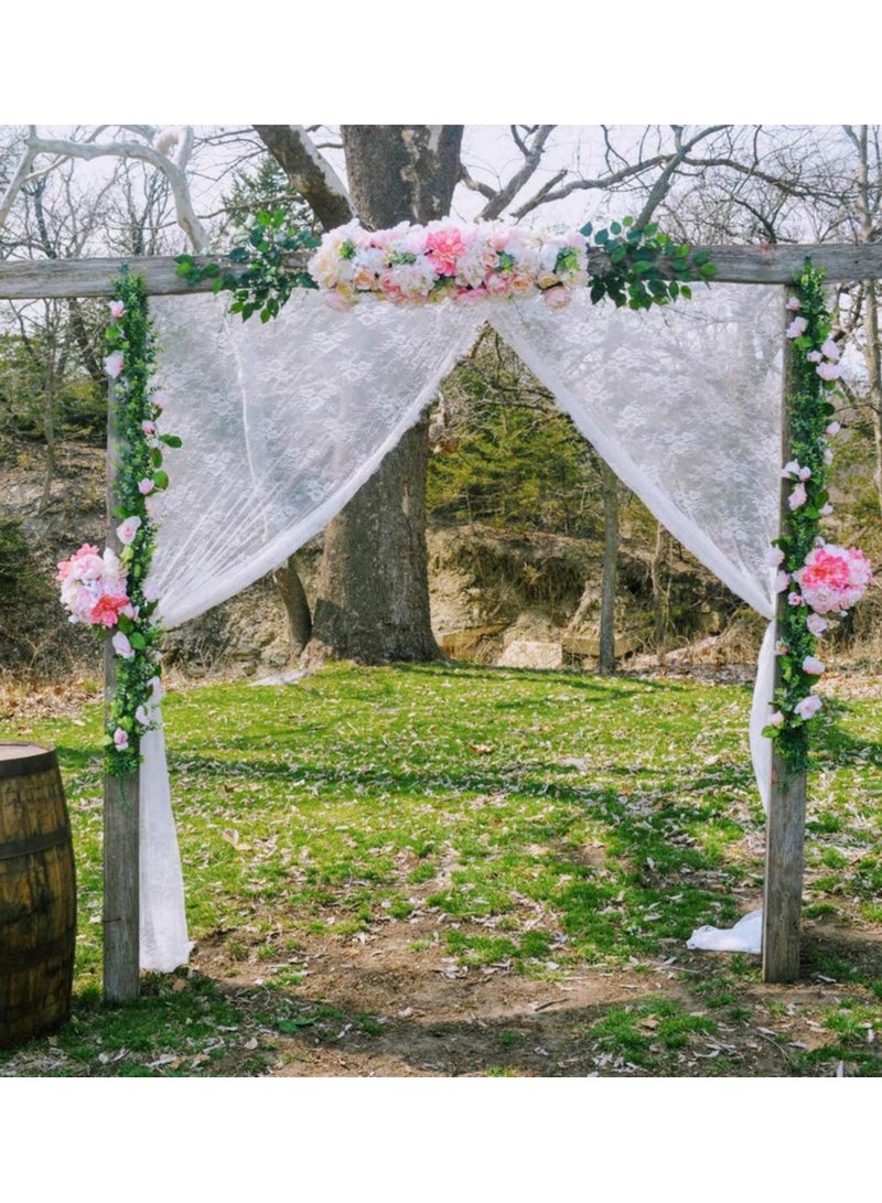 SYOSI White Lace Tablecloth, 60 × 120 Inch Rustic Wedding Decor Boho Table Overlay Bridal Shower Tablecloth Rectangle Lace Cloth Embroidered Tablecloth for Rustic Boho Wedding Bridal Shower Party Decoration - Image 5