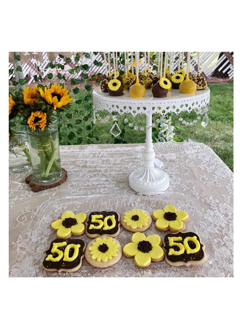 SYOSI White Lace Tablecloth, 60 × 120 Inch Rustic Wedding Decor Boho Table Overlay Bridal Shower Tablecloth Rectangle Lace Cloth Embroidered Tablecloth for Rustic Boho Wedding Bridal Shower Party Decoration - Image 3