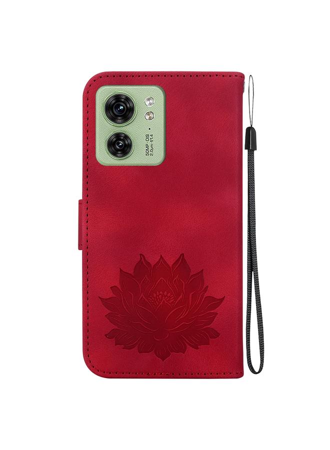 erorex Case For Motorola Edge 40 Lotus Embossed Leather Phone Case - Image 3