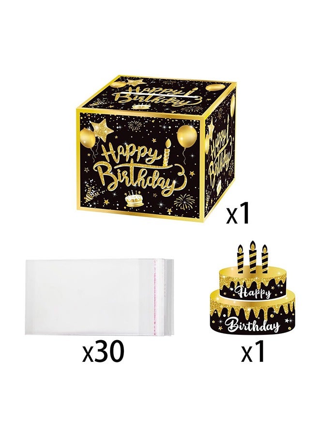 Happy Birthday Money Box for Cash Gift Pull, Black and Gold DIY Birthday Money Gift, Surprise Money Box for Cash Gift Pull, Creative Way to Give Cash Gifts - Image 3