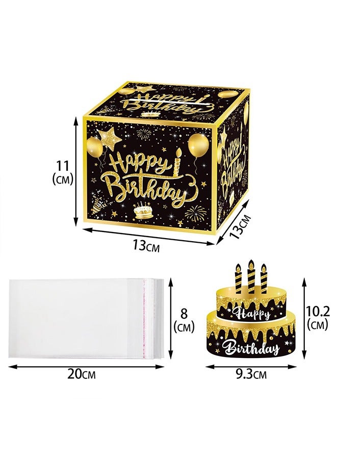 Happy Birthday Money Box for Cash Gift Pull, Black and Gold DIY Birthday Money Gift, Surprise Money Box for Cash Gift Pull, Creative Way to Give Cash Gifts - Image 2