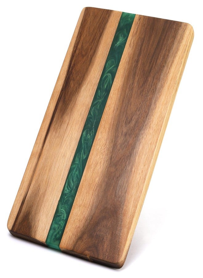 ZENFUN Acacia Wood Cutting Resin Board and Chopping Board for Meat, Cheese Board, Vegetables, Bread, and Charcuterie - Decorative Wooden Serving Board for Kitchen and Dining Room 10"×15" - Image 1