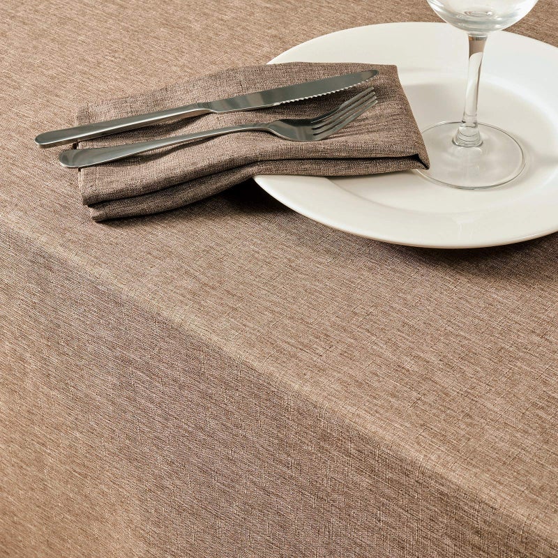 Mebakuk Rectangle Table Cloth Linen Farmhouse Tablecloth Waterproof Anti-Shrink Soft and Wrinkle Resistant Decorative Fabric Table Cover for Kitchen (Flaxen, 60" x 84" (6-8 Seats)) - Image 2