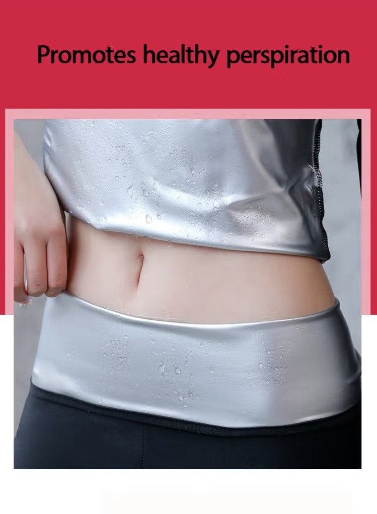 يوڠام بدلة ساونا للنساء بأكمام طويلة وبنطال – تعزز التعرق والحرق بشكل أكبر - Image 3