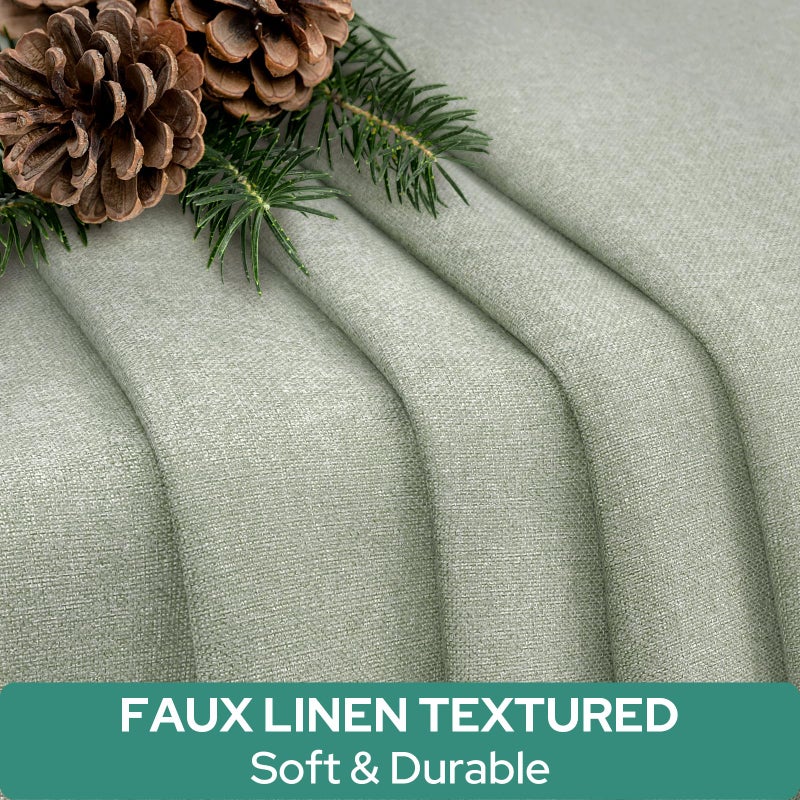 HOMEIDEAS HOMEIDEAS 100% Linen Blackout French Door Curtains  Privacy Door Window Curtains  26 X 40 Inch Room Darkening Blinds  Thermal Insulated Shades for Bedroom  1 Panel  Sage Green - Image 2