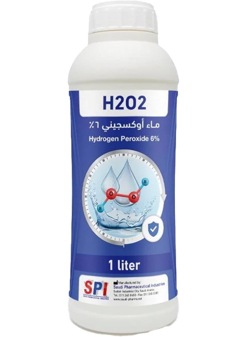 SPI Hydrogen Peroxide 6% Antiseptic Solution (H2O2) - 1 Liter - Image 1