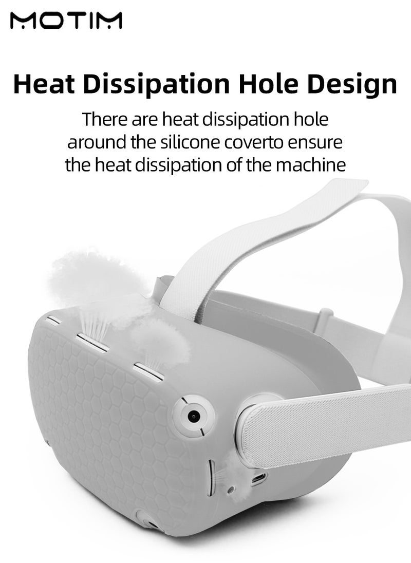 Motim Oculus Quest 2 VR Shell, Front Face Silicone Protector Cover, Anti Drop Anti Dust Anti Shock, Not Affect Heat Dissipation Dust Cover  - Image 4