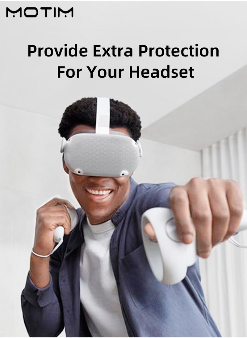 Motim Oculus Quest 2 VR Shell, Front Face Silicone Protector Cover, Anti Drop Anti Dust Anti Shock, Not Affect Heat Dissipation Dust Cover  - Image 2