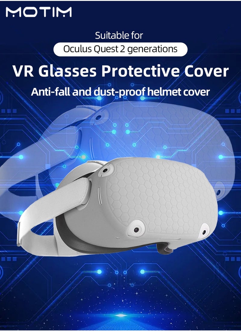 Motim Oculus Quest 2 VR Shell, Front Face Silicone Protector Cover, Anti Drop Anti Dust Anti Shock, Not Affect Heat Dissipation Dust Cover  - Image 1