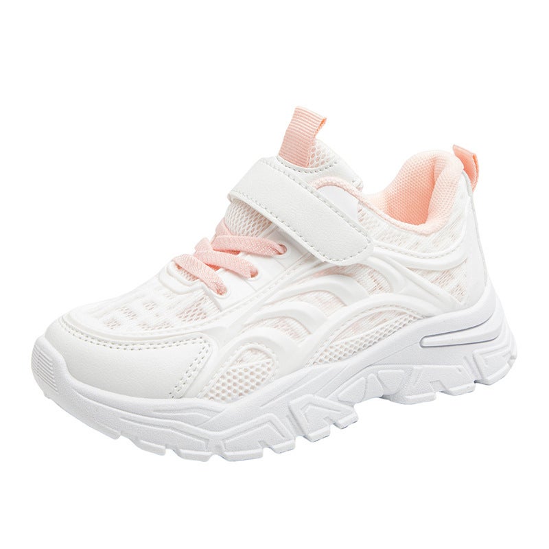 Girls' Sneaker 2025 Spring And Soft Bottom Breathable Mesh Shoes Children'S Pink Autumn Girls Shoes - Image 1