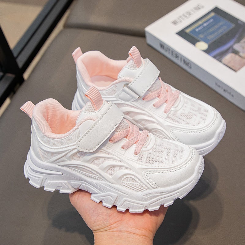 Girls' Sneaker 2025 Spring And Soft Bottom Breathable Mesh Shoes Children'S Pink Autumn Girls Shoes - Image 2