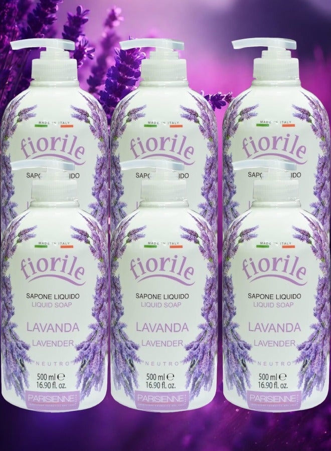 باريزيان 6 قطع صابون سائل باللافندر 500 مل - Image 1