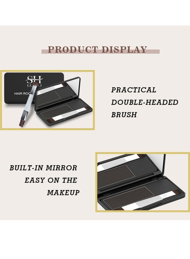 Sevich Hair Root Concealer Waterproof Full Magic Hair Powder for Hair Root Hair Color Shadow Cover Grey Hair Root Hair Touch Up Thin Hair Powder Hair Shadow Cover Powder Black 8g - Image 4