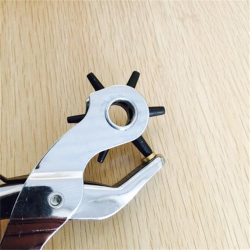 DIVINEXT Revolving Leather Belt Hole Punch Piler with Multi Tool Machine | 22 X 15 X 2.5 cm | Red & Silver - Image 2