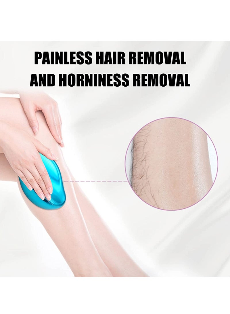 كاست ويف ممحاة شعر كريستالية حقيقية، ممحاة إزالة الشعر السحرية، أدوات إزالة شعر كريستالية غير مؤلمة، بشرة ناعمة وملساء، إزالة شعر كريستالية سريعة وسهلة للرجال والنساء (أزرق) - Image 2