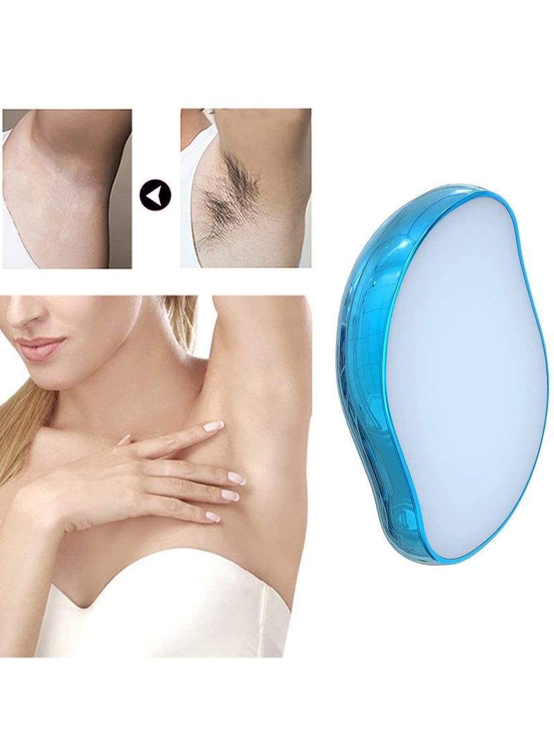 كاست ويف ممحاة شعر كريستالية حقيقية، ممحاة إزالة الشعر السحرية، أدوات إزالة شعر كريستالية غير مؤلمة، بشرة ناعمة وملساء، إزالة شعر كريستالية سريعة وسهلة للرجال والنساء (أزرق) - Image 4