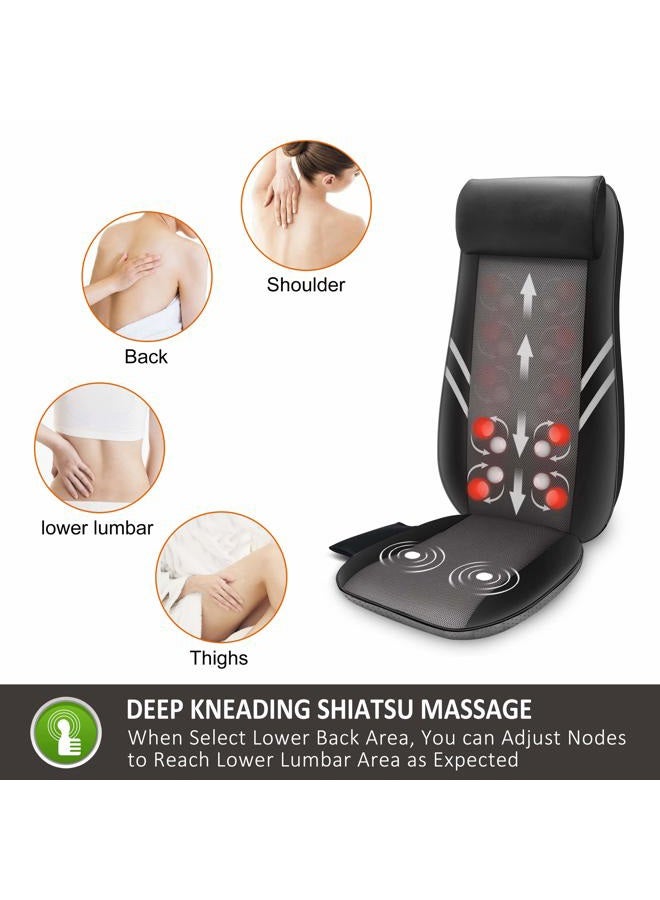 Snailax Shiatsu Massage Seat Cushion, 8 Flexible Nodes, Heat, Vibration, Full Back, Upper & Lower Massage, Office & Home Use - Image 2