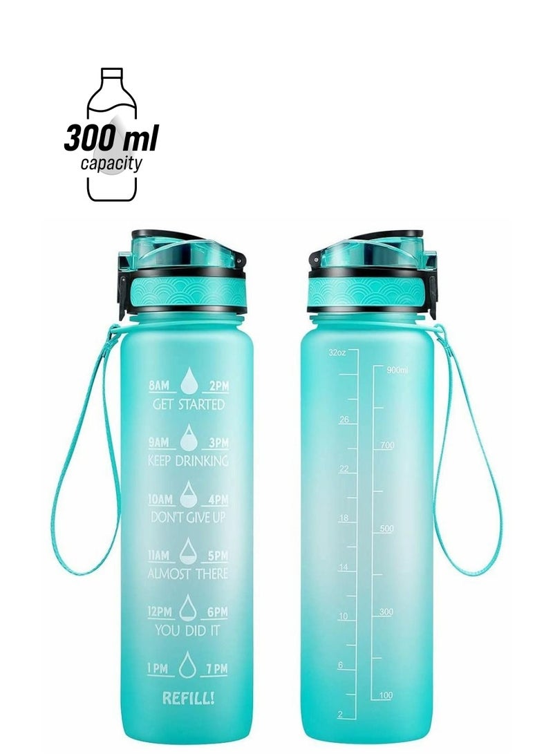 Y&D 32oz Leakproof Tritran BPA Free Water Bottle with Motivational Time Marker to Ensure You Drink Enough Daily for Fitness, Gym and Outdoor Sports（With water bottle brush） - Image 1