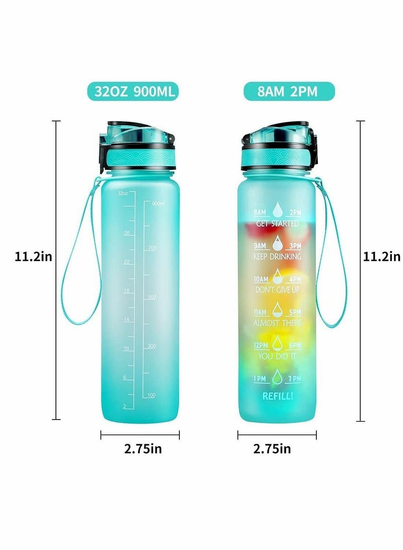 Y&D 32oz Leakproof Tritran BPA Free Water Bottle with Motivational Time Marker to Ensure You Drink Enough Daily for Fitness, Gym and Outdoor Sports（With water bottle brush） - Image 3