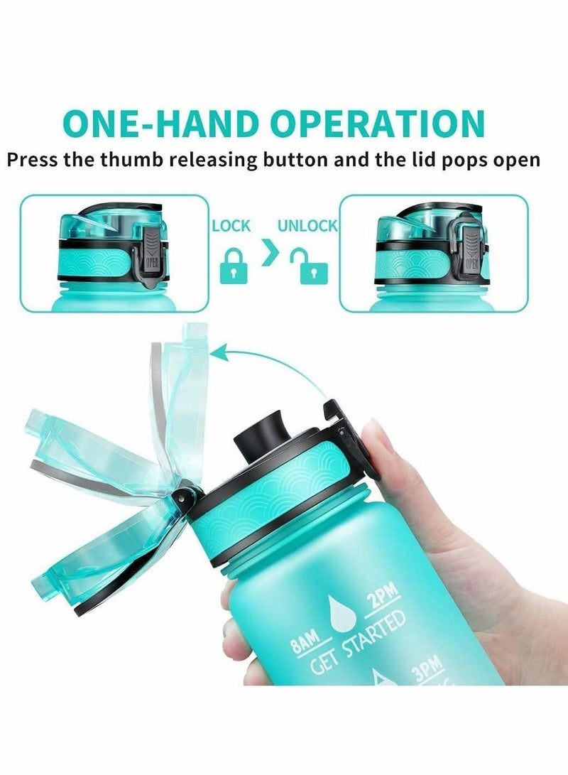 Y&D 32oz Leakproof Tritran BPA Free Water Bottle with Motivational Time Marker to Ensure You Drink Enough Daily for Fitness, Gym and Outdoor Sports（With water bottle brush） - Image 5