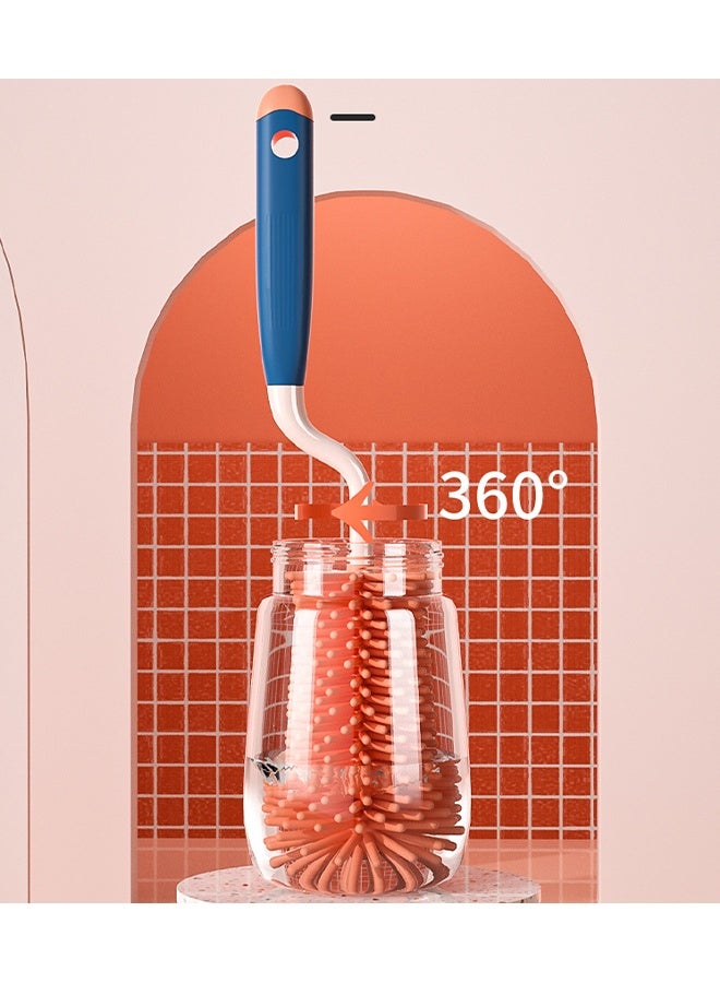 1Set Rotating Bottle Cleaning Brush Silicone Pacifier Straw Cleaner Tool for Deep Cleaning Flexible Bristles for Easy to Use - Image 3