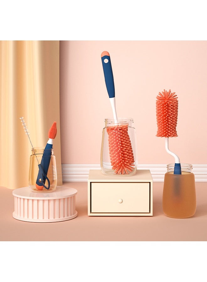 1Set Rotating Bottle Cleaning Brush Silicone Pacifier Straw Cleaner Tool for Deep Cleaning Flexible Bristles for Easy to Use - Image 5