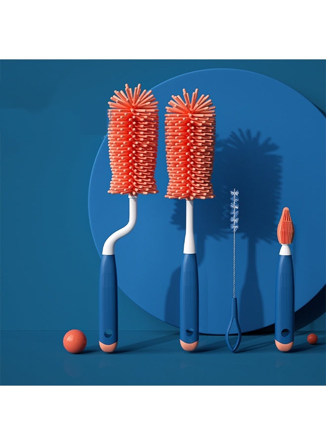 1Set Rotating Bottle Cleaning Brush Silicone Pacifier Straw Cleaner Tool for Deep Cleaning Flexible Bristles for Easy to Use - Image 1