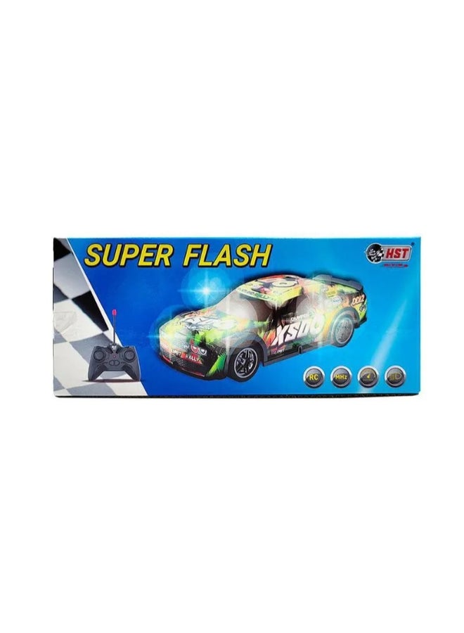 HST Super Flash Remote Control Sports Racing Car for Kids with Flashing Lights and Smooth Driving Action – Assorted Colors - Image 3