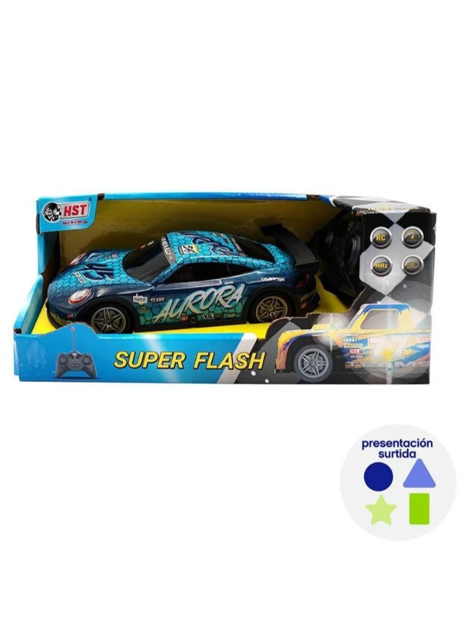 HST Super Flash Remote Control Sports Racing Car for Kids with Flashing Lights and Smooth Driving Action – Assorted Colors - Image 1