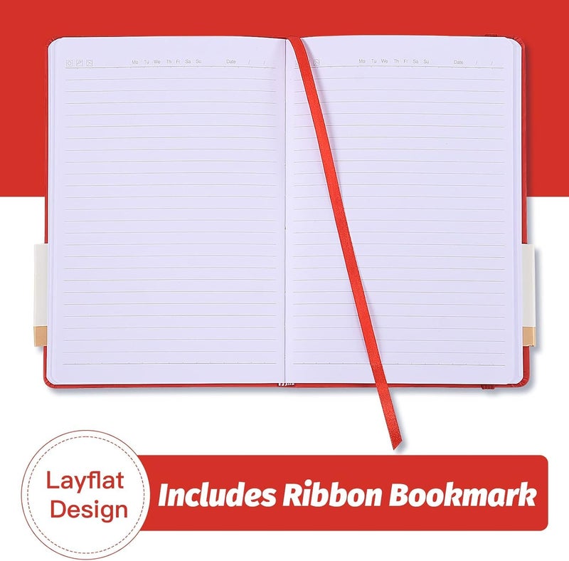 SUIN Hardcover-Journal-Notebooks, 6 Packs A5 Lined Journals Notebook for Writing 200 Pages, 8.2 x 5.5 inch, 6 Colors Classic Ruled Notebooks for Work/Travel/College - Image 4