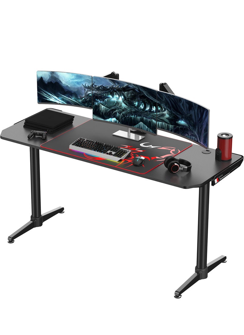 Sharpdo Height Adjustable Electric Stand Desk L Shaped Single Motor Ergonomic Standing Desk Large Desktop Black Computer Desk - Image 1