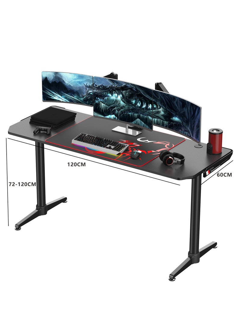 Sharpdo Height Adjustable Electric Stand Desk L Shaped Single Motor Ergonomic Standing Desk Large Desktop Black Computer Desk - Image 5