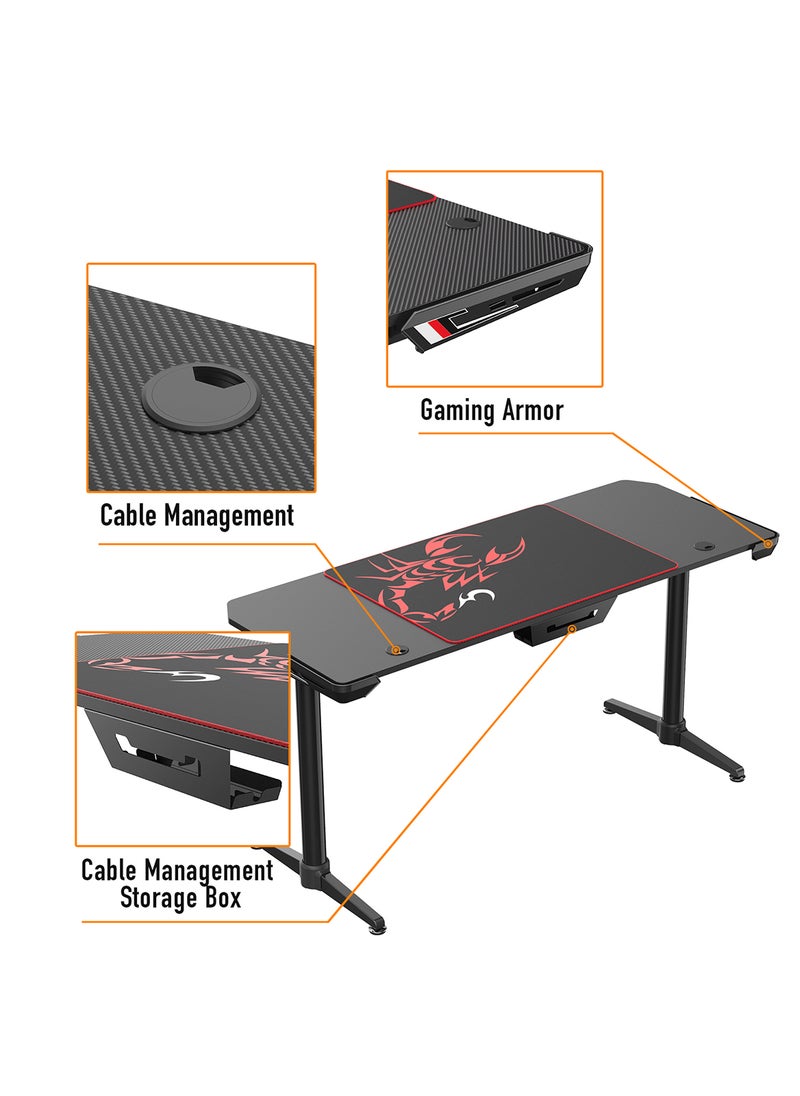 Sharpdo Height Adjustable Electric Stand Desk L Shaped Single Motor Ergonomic Standing Desk Large Desktop Black Computer Desk - Image 4