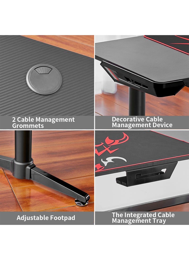 Sharpdo Height Adjustable Electric Stand Desk L Shaped Single Motor Ergonomic Standing Desk Large Desktop Black Computer Desk - Image 3