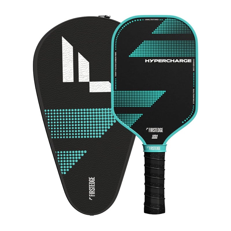 FIRSTEDGE HyperCharge USAPA Approved Propulsion Core Japanese Toray T700 Carbon Fibre Dual Foam Injected Wall Pickleball Paddle | Thermoformed | Pickle Ball PU Racket Cover Included - Image 1