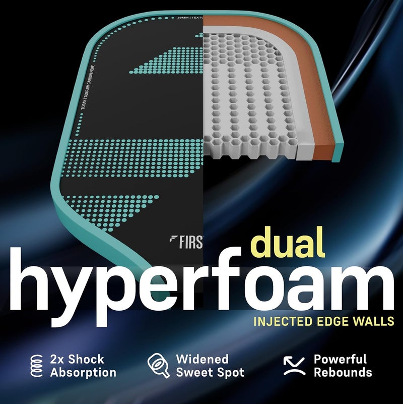 FIRSTEDGE HyperCharge USAPA Approved Propulsion Core Japanese Toray T700 Carbon Fibre Dual Foam Injected Wall Pickleball Paddle | Thermoformed | Pickle Ball PU Racket Cover Included - Image 5
