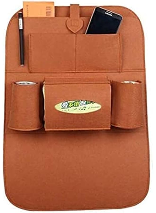 Pieces Brown Car Seat Storage Bag Hanging Bags Car Seat Back Organizer Multi Pocket Travel Storage Bag Car Seat - Image 1