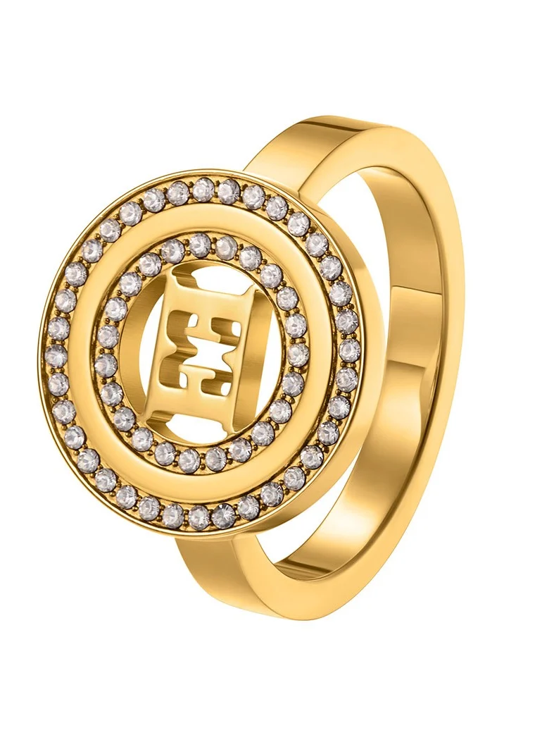 ESCADA Alice Ring for Women Iconic E Signature, Crystal Accents, Modern Luxury and Chic Design