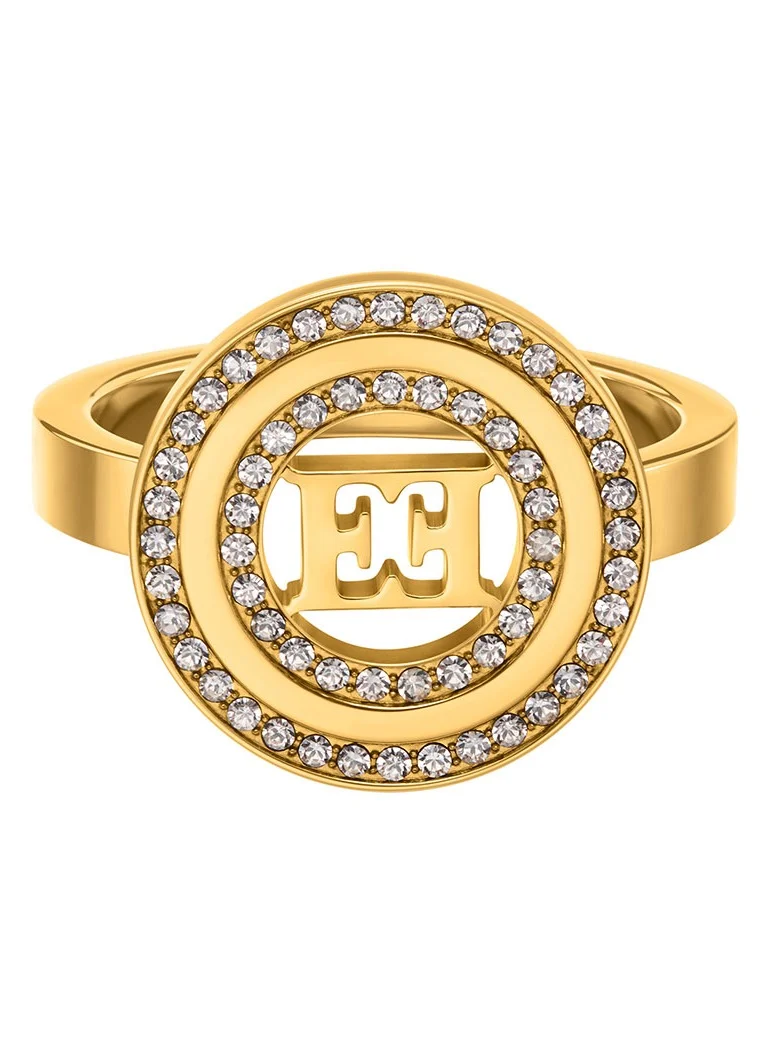 ESCADA Alice Ring for Women Iconic E Signature, Crystal Accents, Modern Luxury and Chic Design