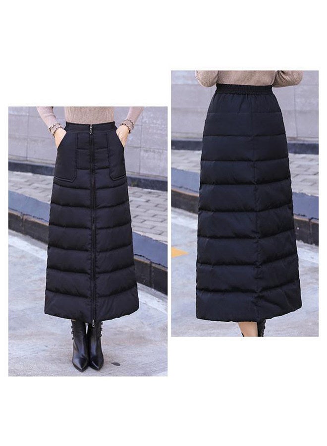 Winter Half-Length Apron Winter Skirt Women's Thickened Down Cotton Skirt - Image 3