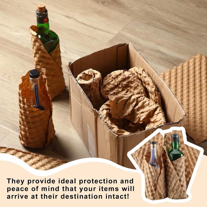 28 Pcs Honeycomb Kraft Cushion Paper 12.6in 11.81in 3.35in High Strength Shockproof Replacement for Plastic Bubble Wrap for Fragile Item Storage Moving and Transportation - Image 5