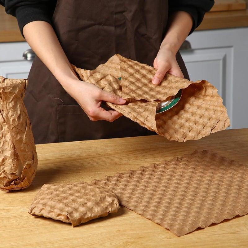 28 Pcs Honeycomb Kraft Cushion Paper 12.6in 11.81in 3.35in High Strength Shockproof Replacement for Plastic Bubble Wrap for Fragile Item Storage Moving and Transportation - Image 4